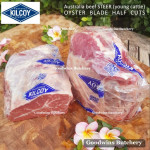 Beef blade OYSTER BLADE Australia STEER (young cattle) KILCOY frozen daging rendang sampil STEAK SCHNITZEL CUTS 3/8" 1cm (price/pack 500g 4-5pcs)